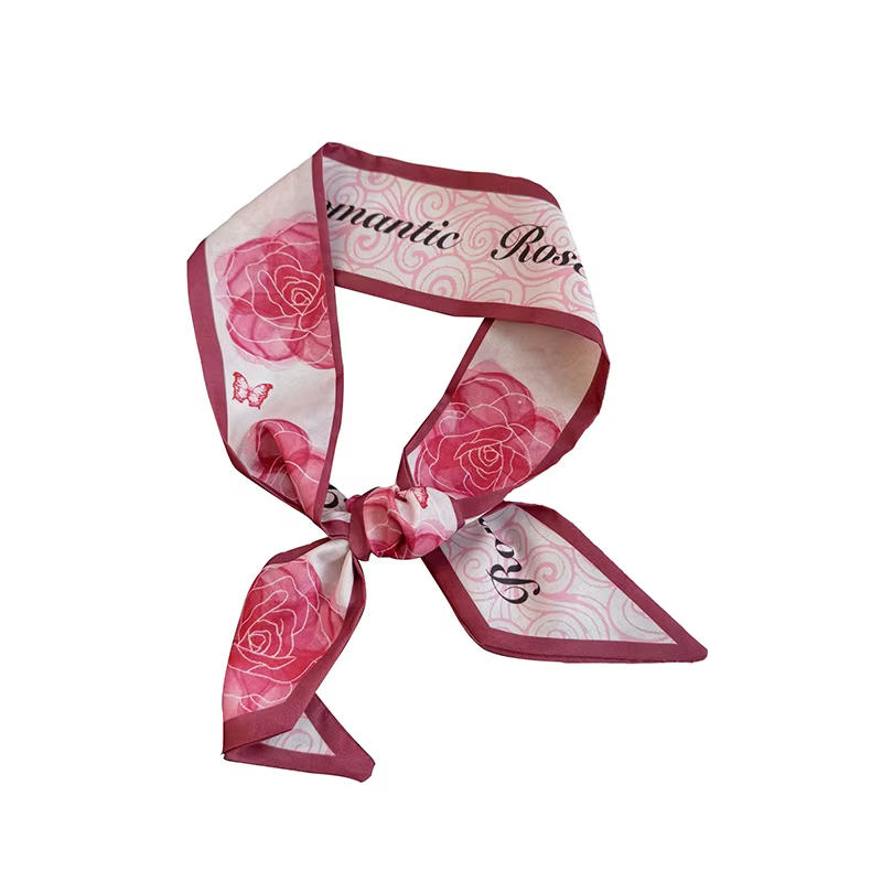 Nouveau modèle de marque de luxe petit foulard en soie pour femmes bandeau de cheveux sac à main poignée ruban écharpe