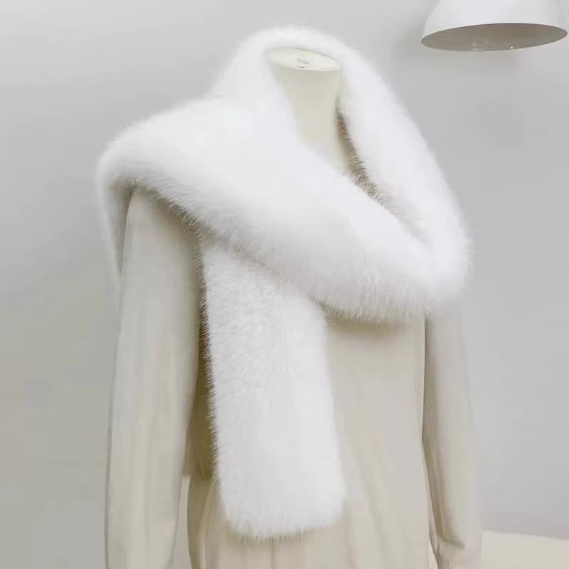 180cm Imitation fourrure de vison longue écharpe hiver chaud épaissi fausse