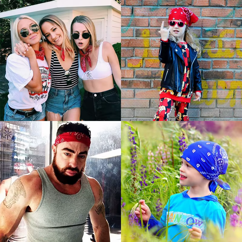 Mode écharpe Bandana chapeaux pour femmes filles enfants Vintage quatre saisons carré cheveux