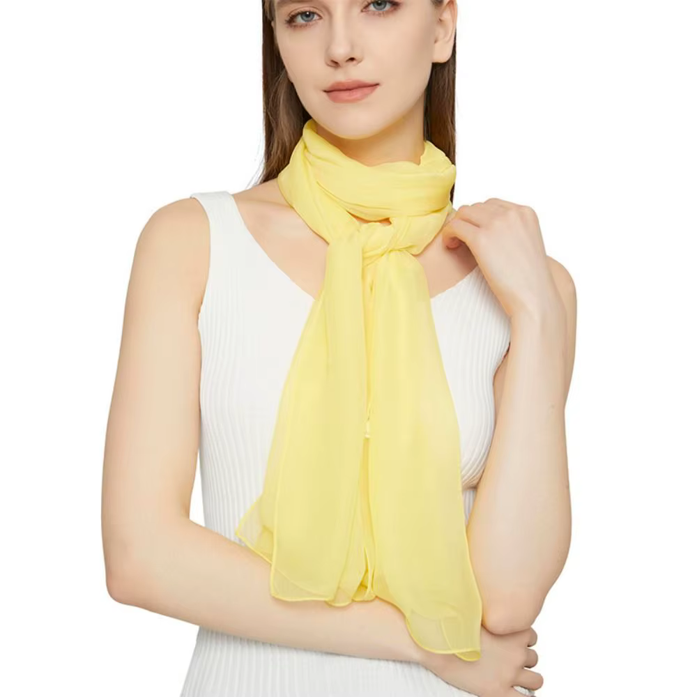 Écharpe en mousseline tendance effet feuille de lotus, de marque de luxe, pour la plage, en soie simulée, accessoire d'été pour femme