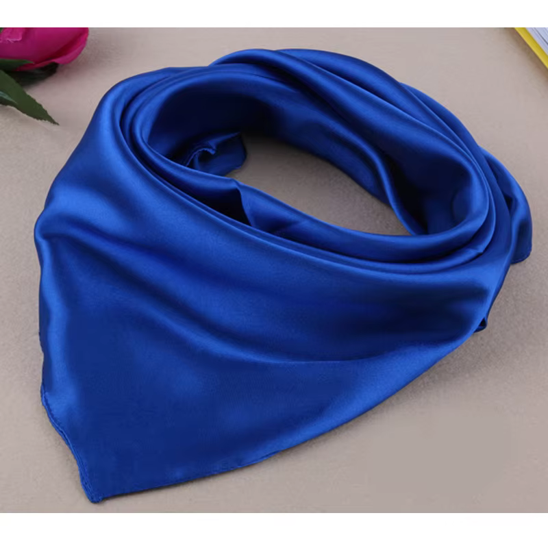 Quatre saisons nouveau solide couleur femmes soie foulard mode compagnie aérienne hôtesse Occupation 60X60cm petit