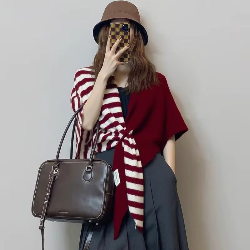 Écharpe à rayures de couleur assortie pour femmes