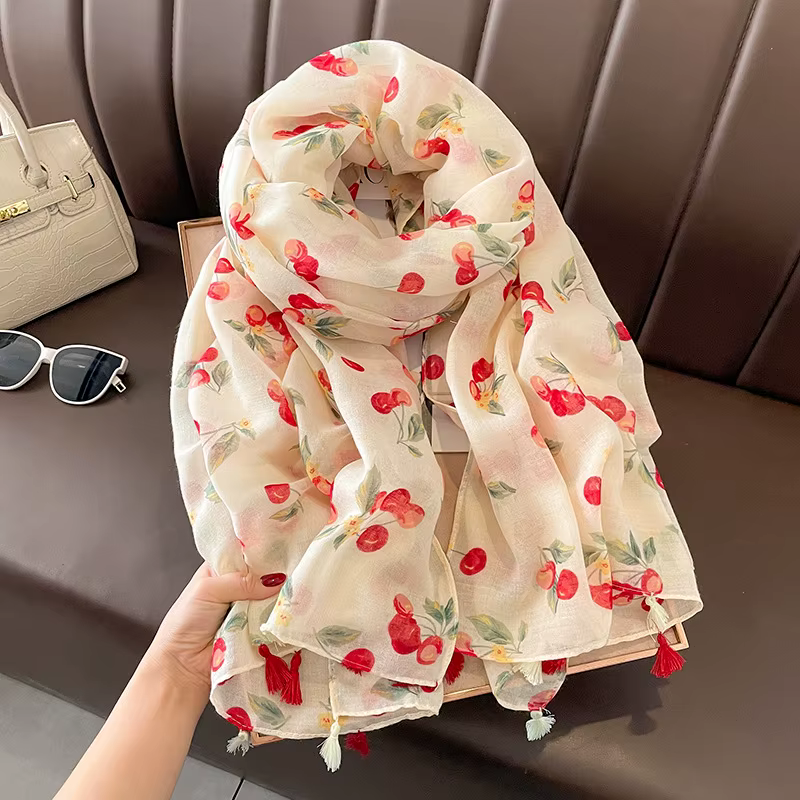 Écharpe en coton de marque de luxe pour femme