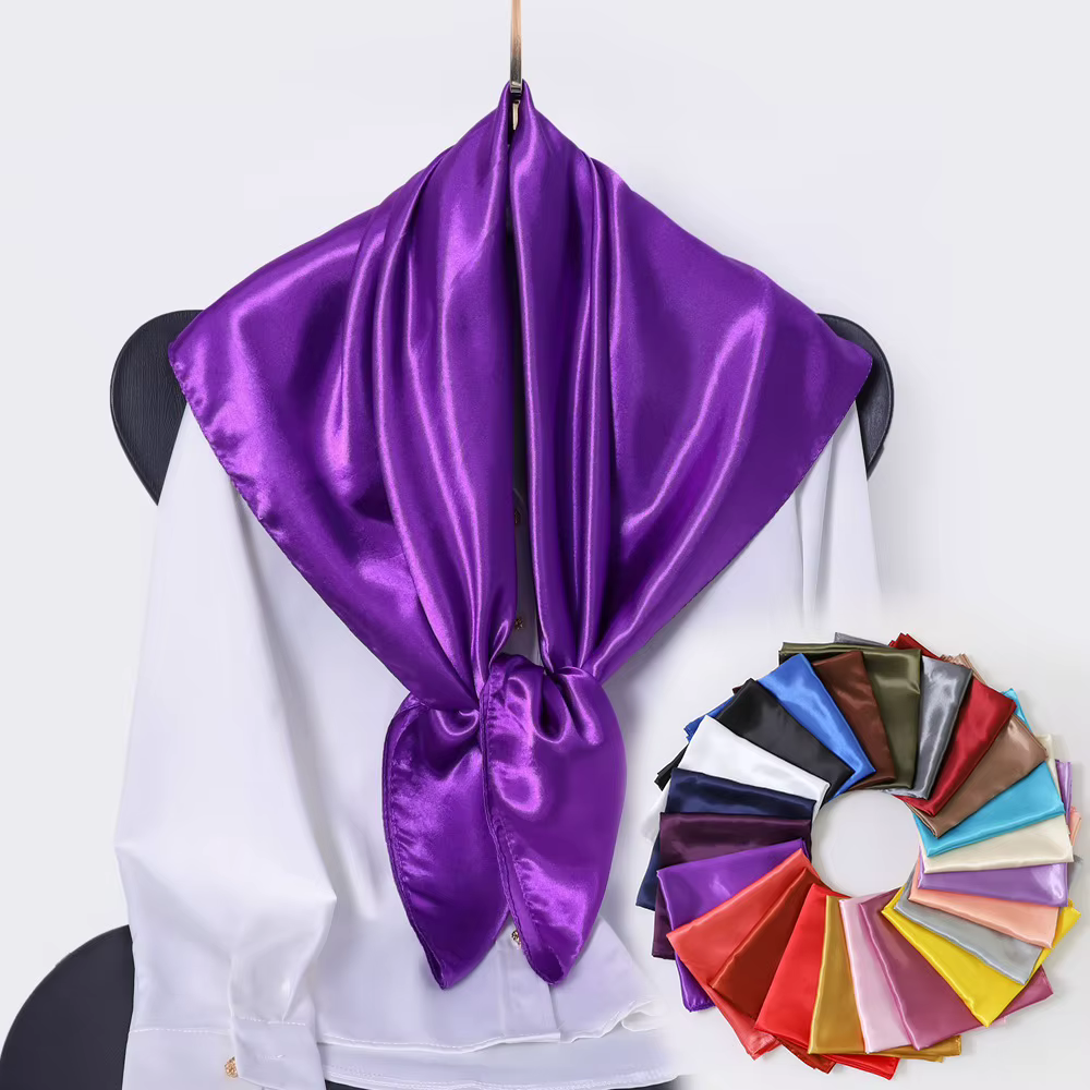 Foulard carré en Satin de soie pour femmes