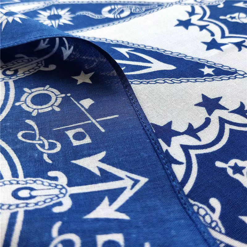 Bleu marine haute qualité Hip Hop coton carré écharpe hommes voilier nautique Bandana