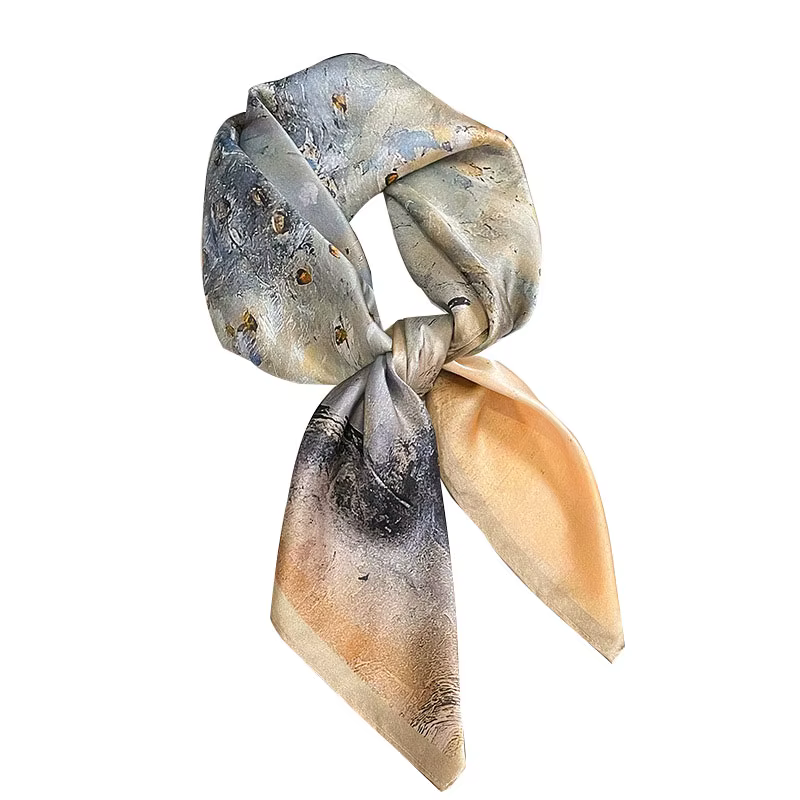 100% foulard en soie femmes élégant luxe de haute qualité carré mode impression cheveux
