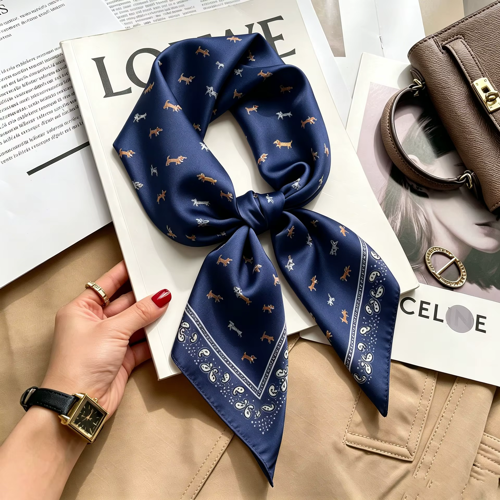 Foulard en soie 70x70 cm pour femme