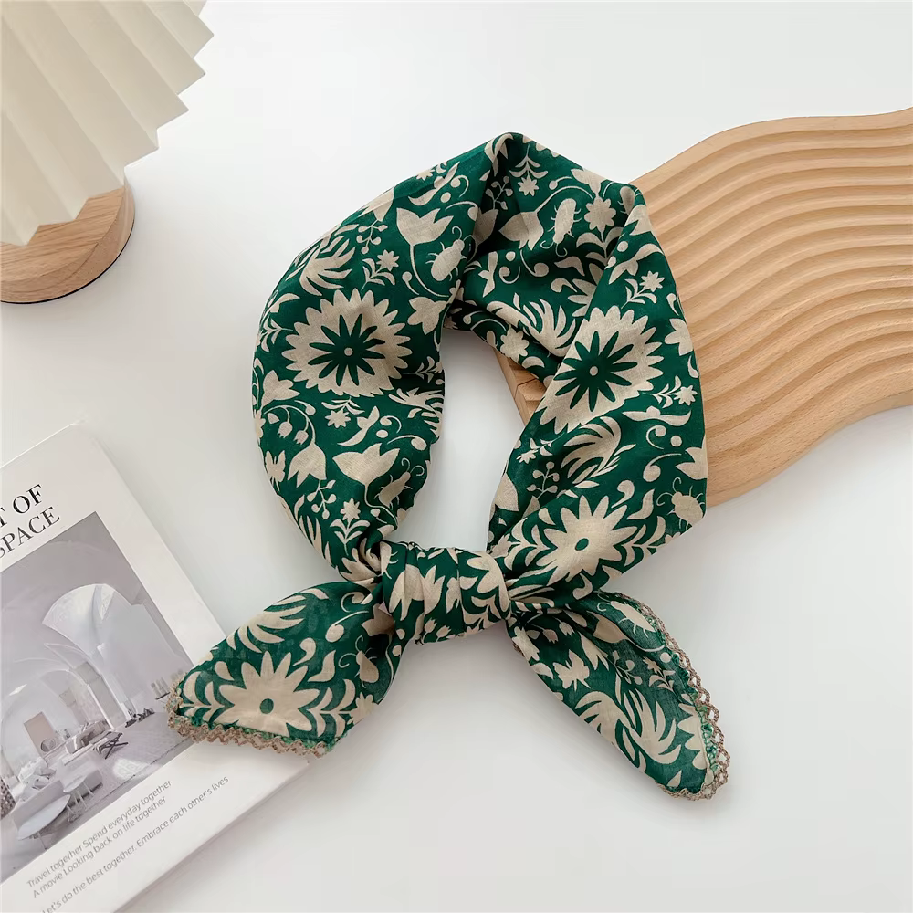 70cm mouchoir coton cou foulards pour femmes petit foulard sac écharpes bandeau carré mignon Bandana tête cheveux écharpe femme