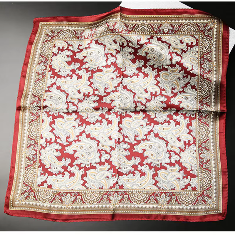 Écharpe de luxe homme printemps cou cravate foulard pour hommes 100% foulards en soie naturelle Vintage Paisley affaires mâle carré Bandanas nouveau