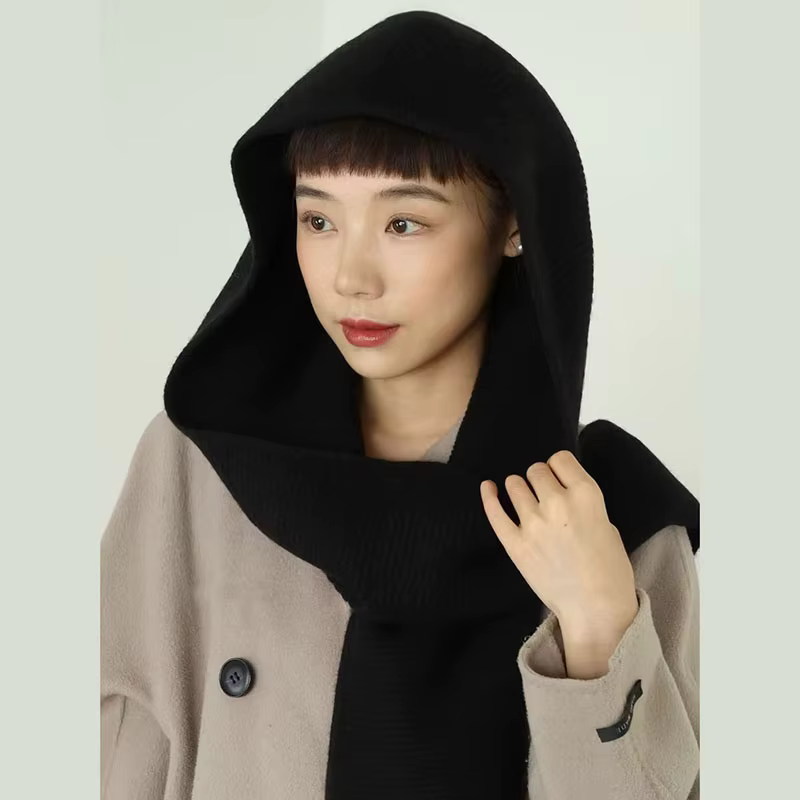 100% laine grande écharpe Sophie surdimensionné capuche cagoule chapeau d'hiver Protection des oreilles coupe-vent chaud Bomber chapeaux femmes mode bonnets