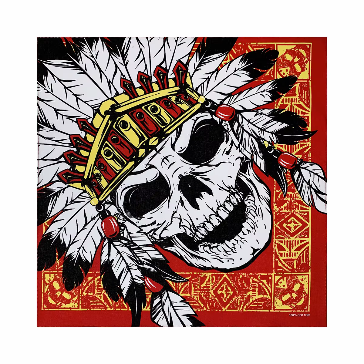 Crâne Bandana mode Hip Hop 100% coton carré écharpe noir Paisley vélo bandeau pour femmes/hommes/garçons/filles