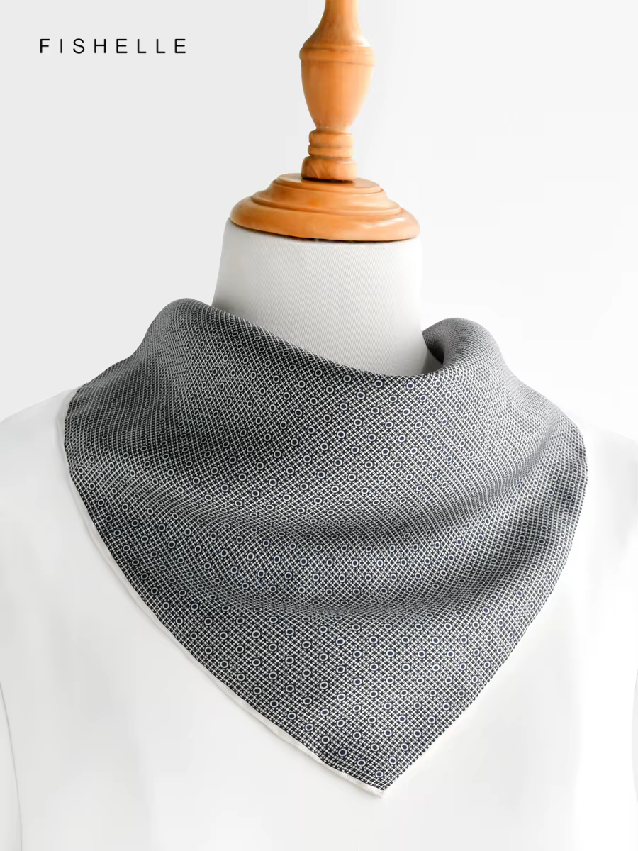 Gris grille hommes poche carré 100% foulard en soie sergé