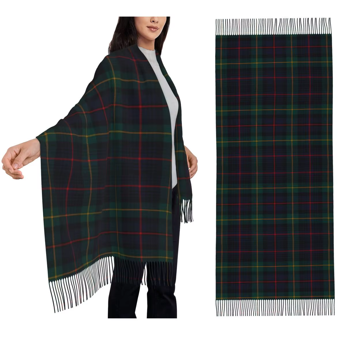 Farquharson écharpe Tartan écossais foulards à pampilles femmes châles et enveloppes doux et chauds grand châle d'automne et d'hiver