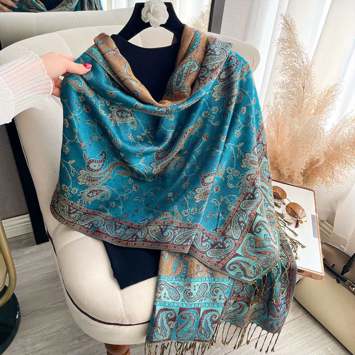 2025 bohême Pashmina Hijab écharpe longue châle musulman femme Foulard doux Turban bandeau pour femmes