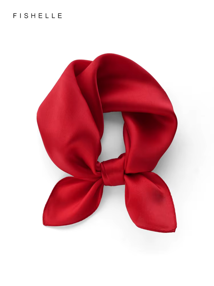 Rouge 100% foulard en soie naturelle petites femmes