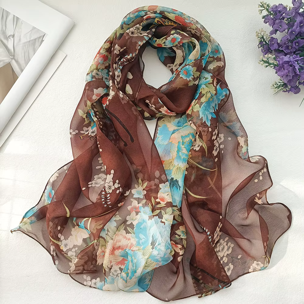 Foulard élégant en mousseline de soie Georgette pour femmes