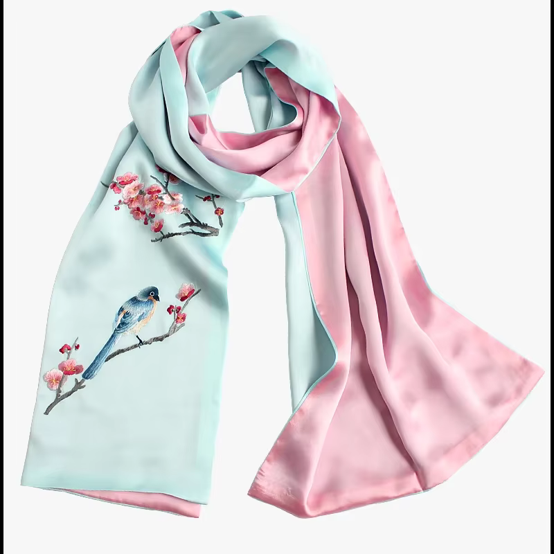 Écharpe Brodée à la Main pour Femme