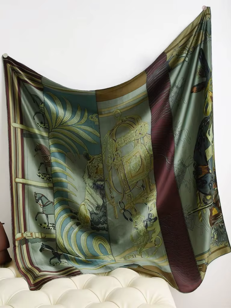 CARRE EN CARRES 100% foulard en soie de mûrier Pure 110cm ourlet écharpes marque de créateur femmes luxe été châle