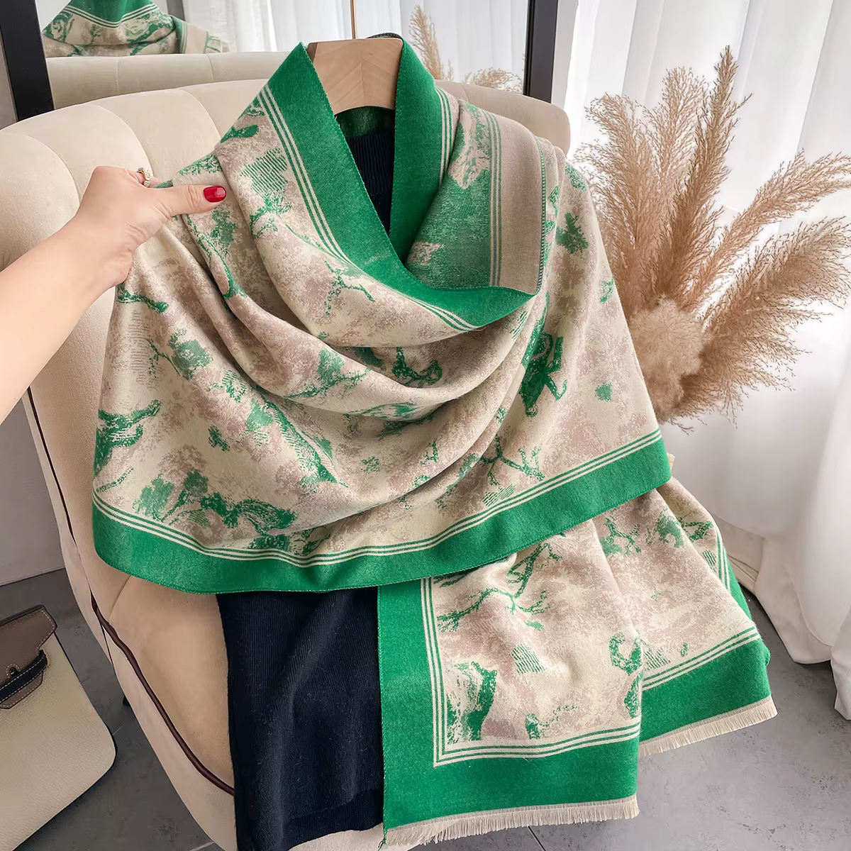 Luxe hiver cachemire écharpe femmes conception chaude Pashmina couverture Poncho foulards femme nouveau Animal châle épais Foulard Bufanda