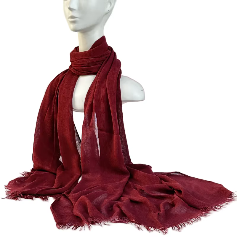 Offre d'usine : Grand foulard uni en coton doux et viscose