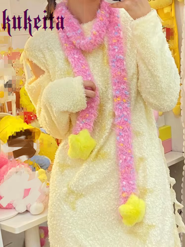 Kukeita – foulards longs tricotés en peluche pour femmes et filles