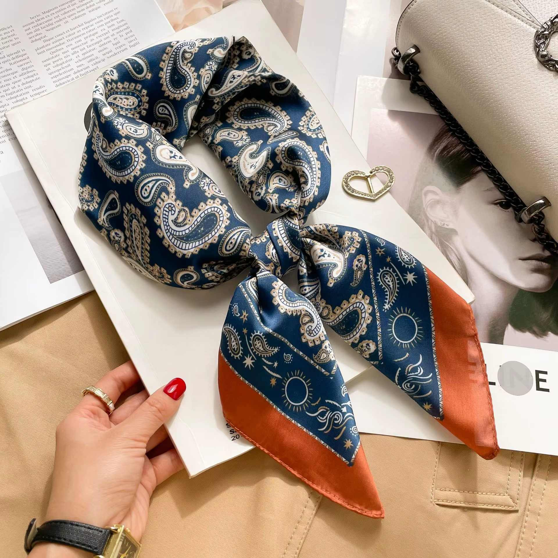 Foulard en soie haut de gamme dame 70*70cm