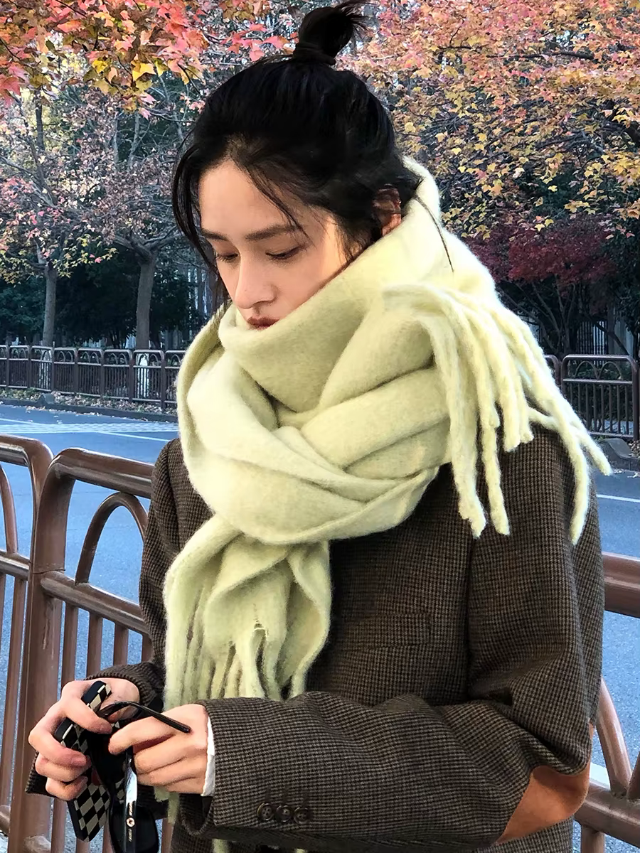 Femmes épais châle enveloppes écharpe hiver chaud mode couleur unie Pashmina foulards Long gland Hijab étoles Bufanda Mujer
