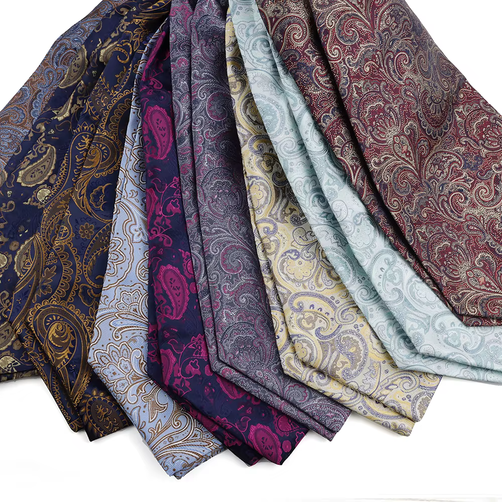Jacquard marron Paisley cajou cravate formelle Ascot Scrunch auto britannique Gentleman écharpe Polyester