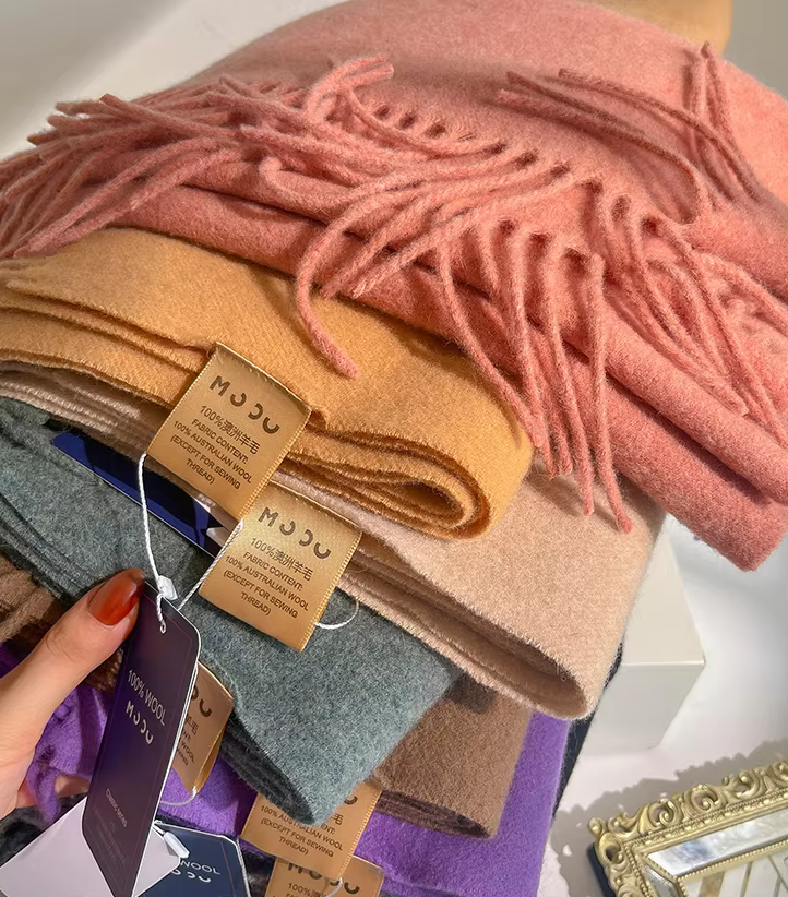 Mode 100% laine écharpe douce couleur unie