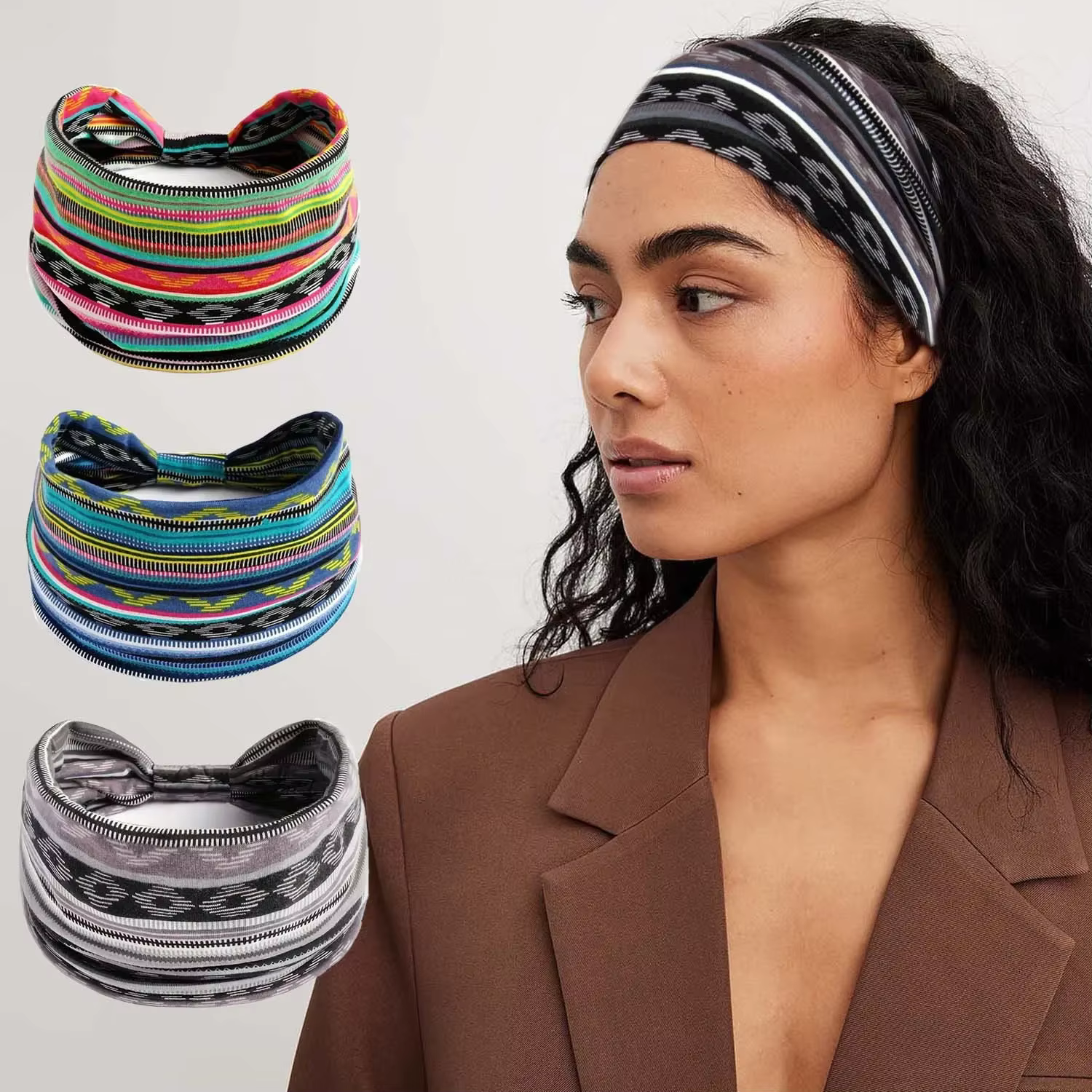 Foulard élastique de Style bohème pour femmes européennes et américaines