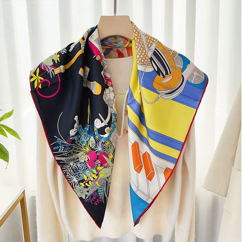 100% foulard en soie de mûrier 90