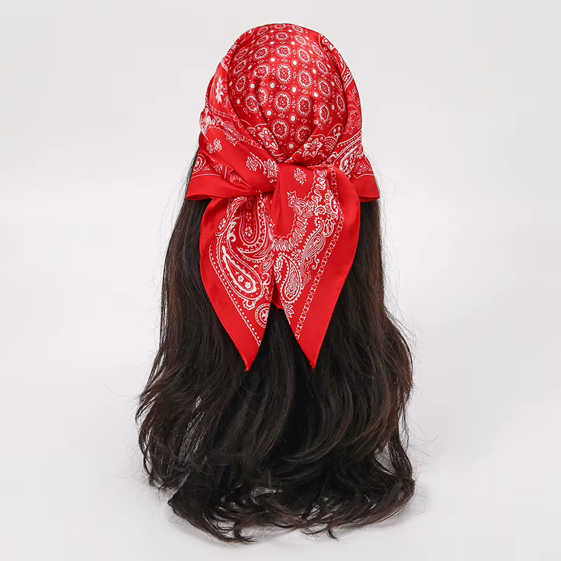 Foulard de styliste imprimé Paisley rétro pour femmes