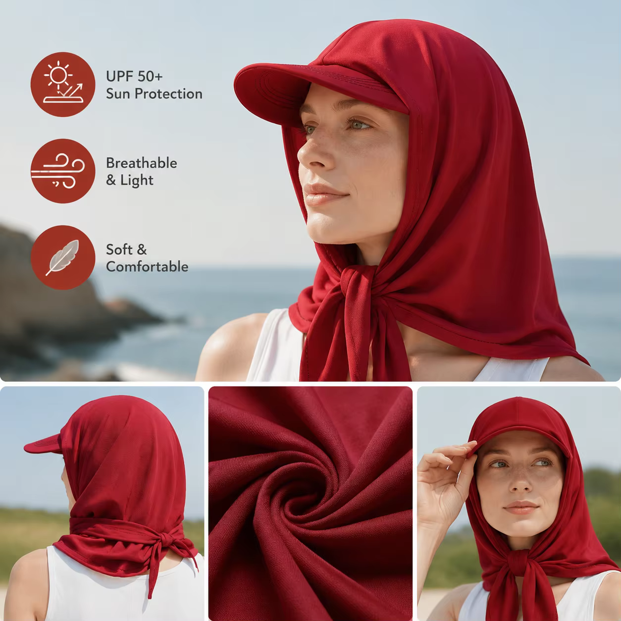 Élégant chapeau-écharpe pour femme