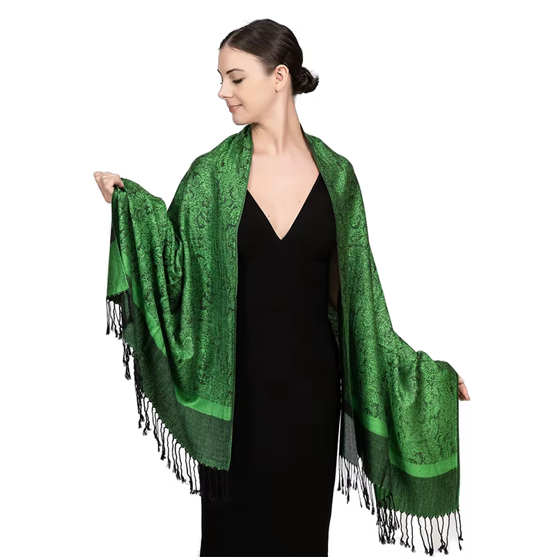 Écharpe Jacquard en Cachemire Doux pour Femme