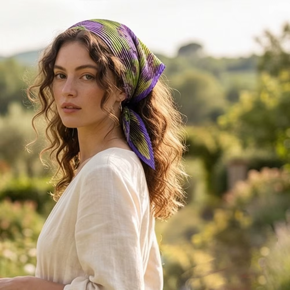 Foulard carré pliable pour femme