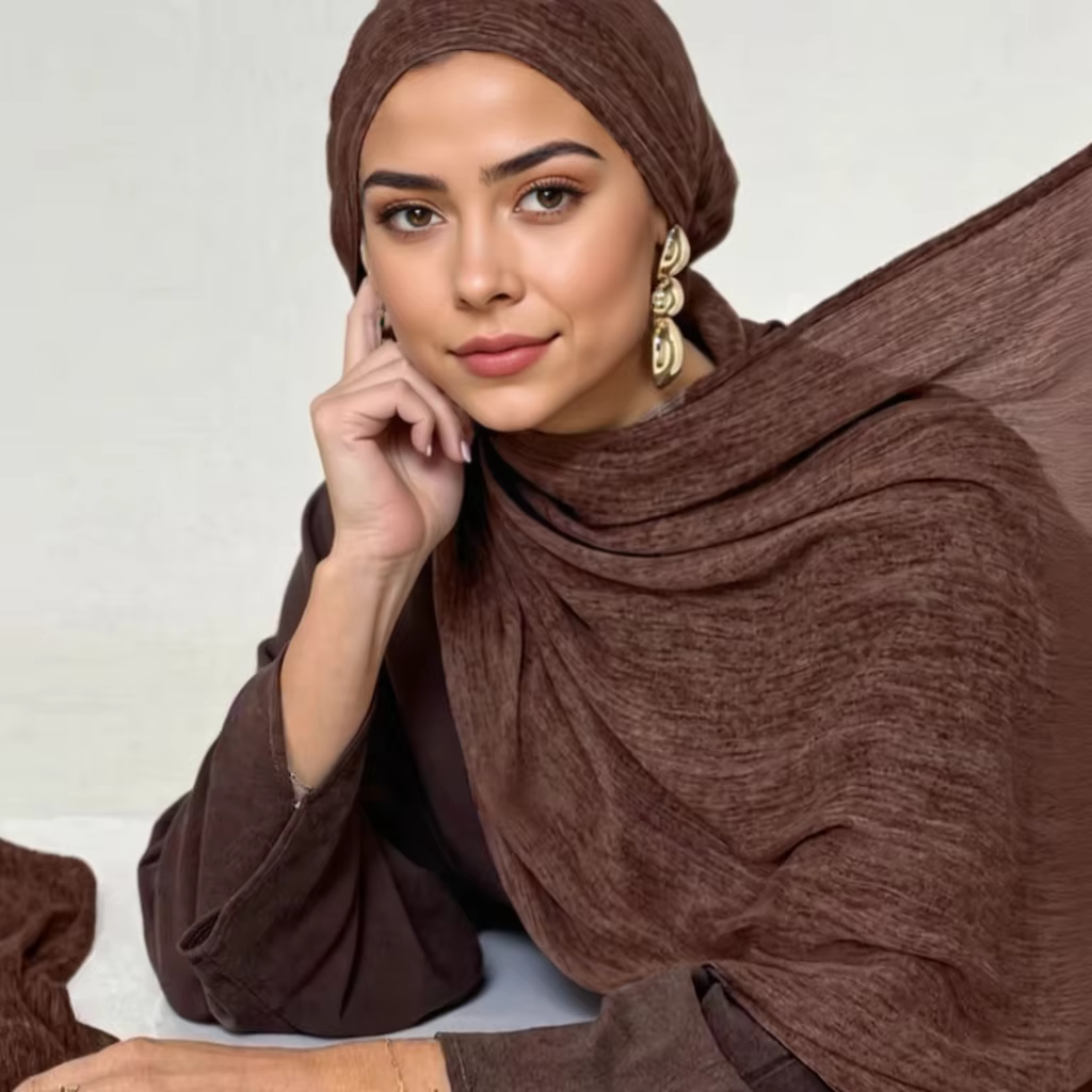 Mode coton lin écharpe froissé conception Hijab moyen-orient
