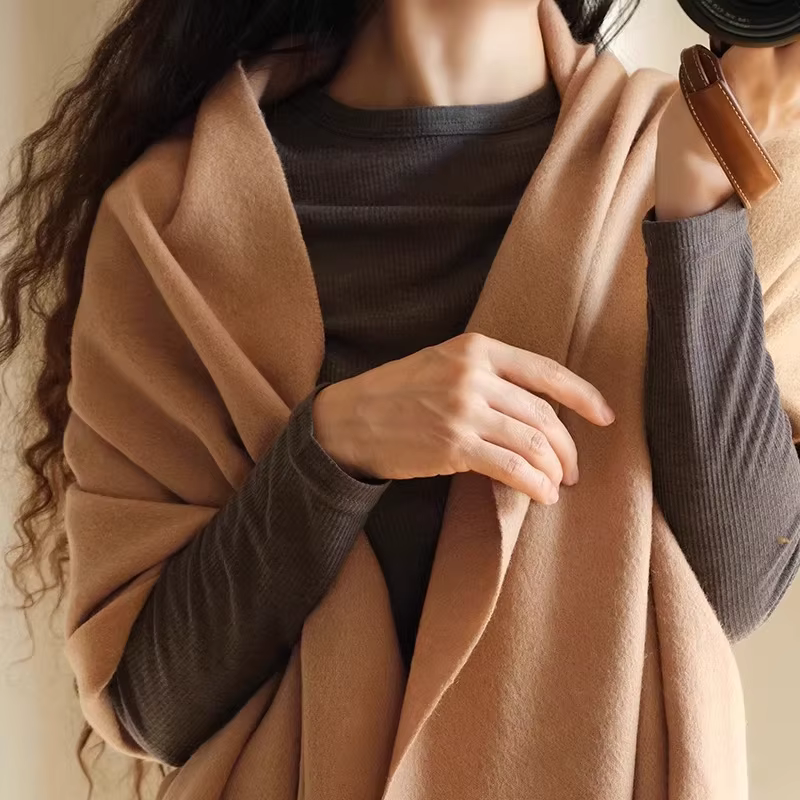 100% laine écharpe femmes épais cachemire hiver cicatrices châles mode femme Pashmina foulards surdimensionné garder au chaud chaînes 300g