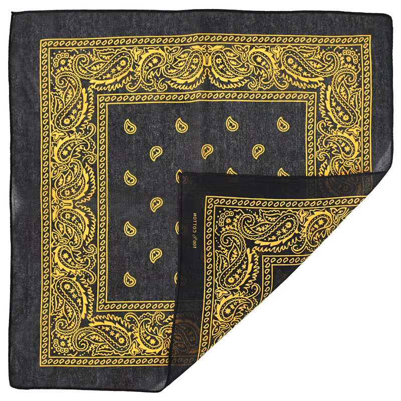 Foulard Bandana Hip Hop noir unisexe
