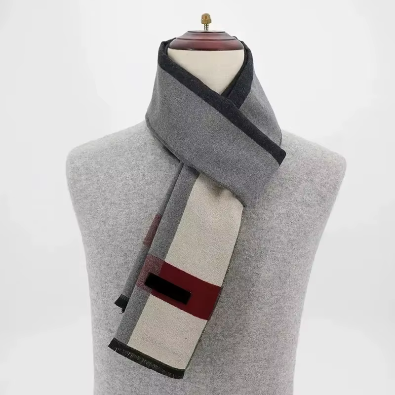 Marque de luxe hiver Plaid cachemire écharpe pour hommes chaud cou écharpes