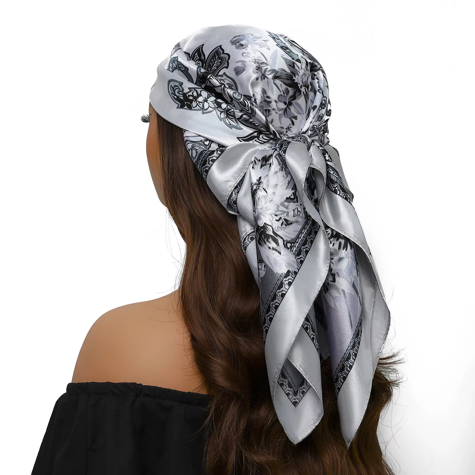 Foulard de tête femmes marque de luxe carré 90*90 cm