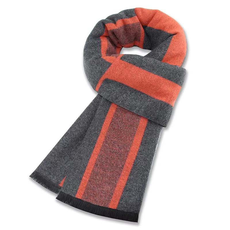 Écharpe à carreaux homme noir hiver chaud laine