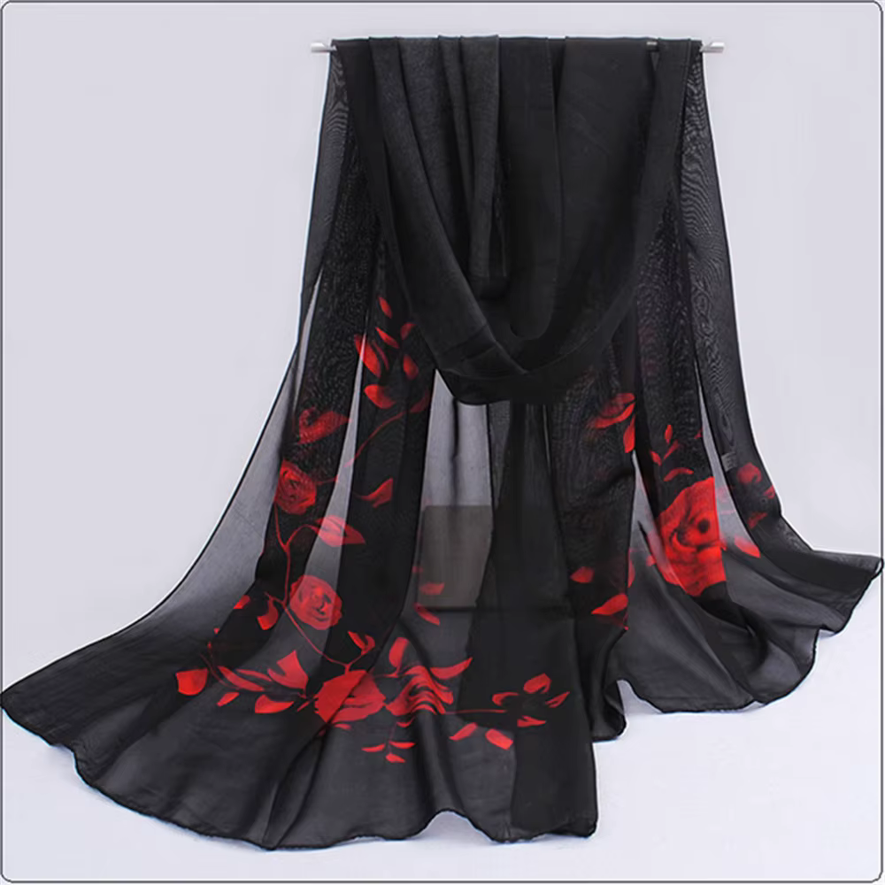 Foulard Hijab Musulman en Mousseline de Soie pour Femme