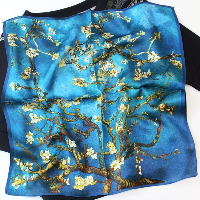 Foulard carré en soie de mûrier 100% naturelle