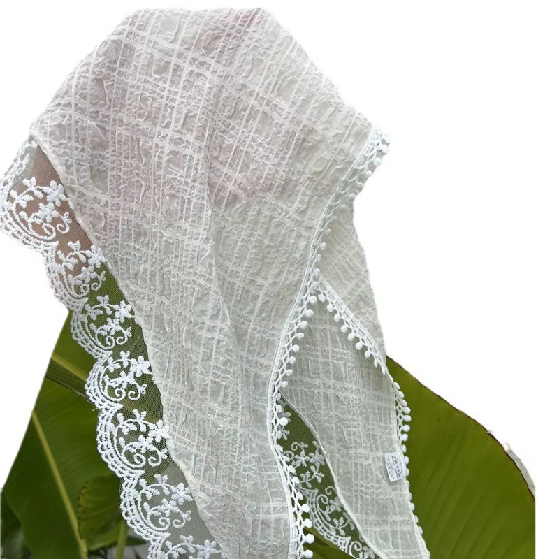 Femmes écharpe triangulaire été mince Protection solaire dentelle foulard français respirant polyvalent bandeau de