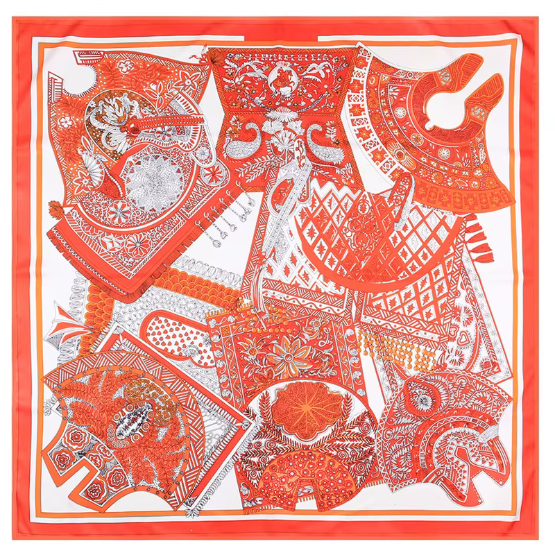 Foulard Carré de Selle de Luxe pour Femme
