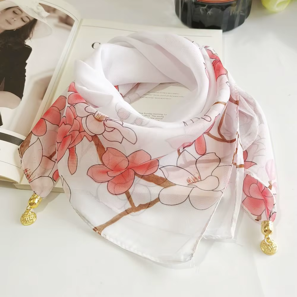 Écharpe de luxe en soie imprimée anti-UV, petit foulard carré pour femme