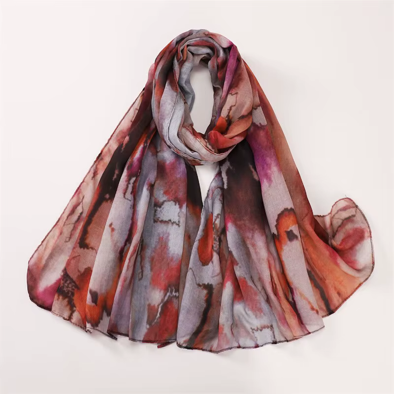 Femmes musulmanes Hijab aquarelle imprimé Styles bohème doux écharpe Ramadan foulards foulard châles Turban respirant Hijabs