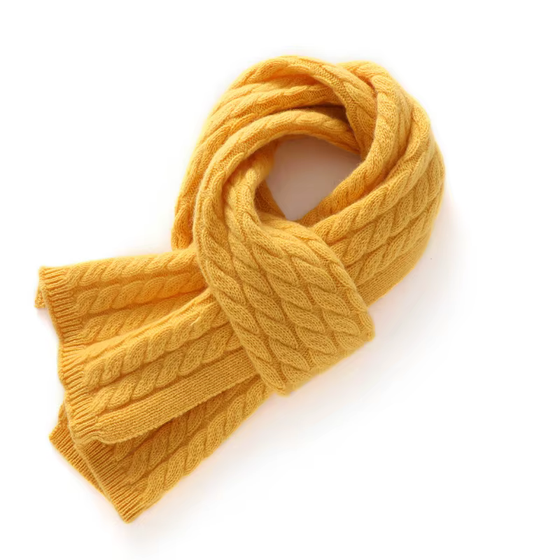 Écharpe courte à fleurs torsadées pour femme, 100% cachemire, classique, chaud, dames, adultes, cadeau de Noël, nouvel an, hiver