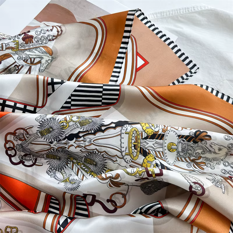 Foulard en soie douce 90CM 100% Bandanas de mûrier