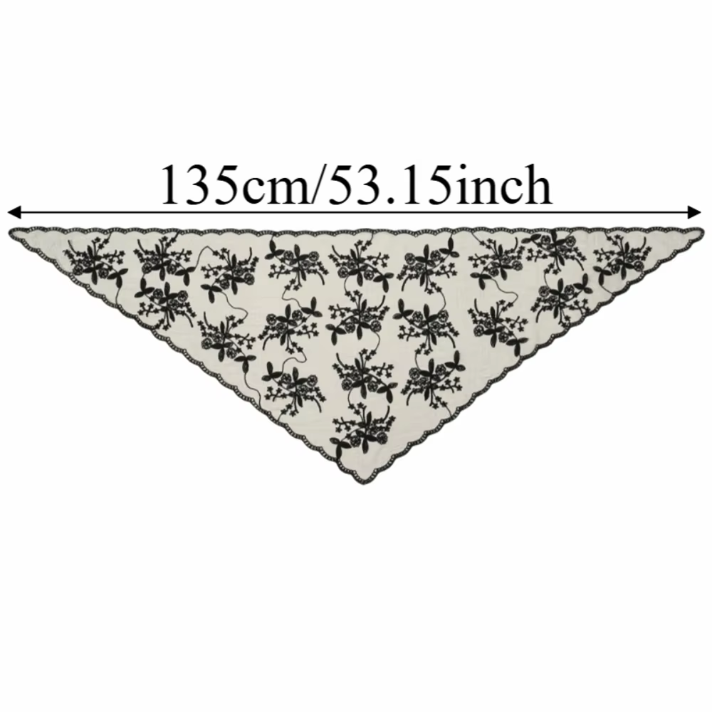 Écharpe légère et élégante brodée de fleurs